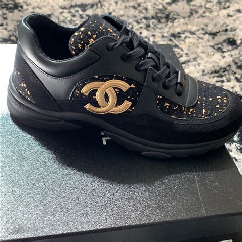 ladies chanel trainers|chanel black tweed trainers.